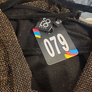 #79...Solo Moda Black and Gold Top...XL